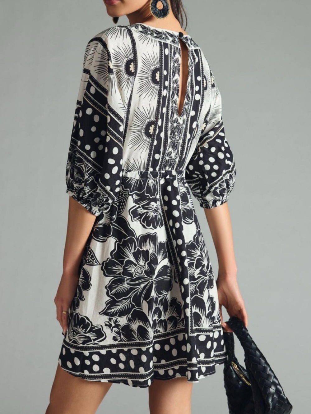 NWT Farm Rio by Anthropologie Puff Sleeve Mini Dress - Picture 2 of 12